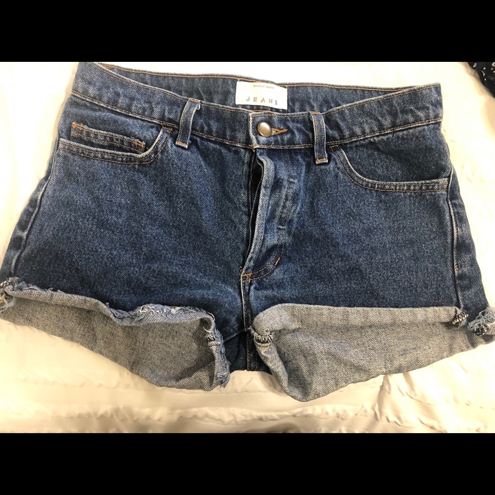High waisted American apparel jean shorts